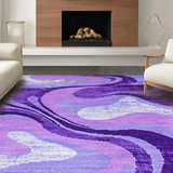 Ultra Soft Area Rug, Non Slip, Stain Resistant, Washable Area Rugs for Living Room, Bedroom, Artistic Fluid Color Blend(Purple)