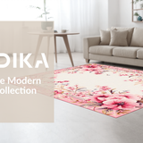 Ultra Soft Area Rug, Non Slip, Stain Resistant, Washable Area Rugs for Living Room, Bedroom, Contemporary Soft Colorful Petals(Pink)
