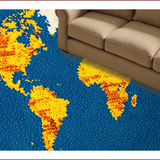 Ultra Soft Area Rug, Non Slip, Stain Resistant, Washable Area Rugs for Living Room, Bedroom, Earth from Space Round(Blue)