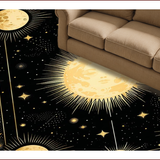 Ultra Soft Area Rug, Non Slip, Stain Resistant, Washable Area Rugs for Living Room, Bedroom, Enchanting Dark Starscape Aesthetic(Black)