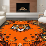 Ultra Soft Area Rug, Non Slip, Stain Resistant, Washable Area Rugs for Living Room, Bedroom, Wild Jungle Inspired Decor(Orange)