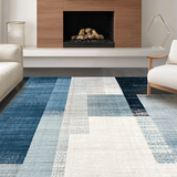 Ultra Soft Area Rug, Non Slip, Stain Resistant, Washable Area Rugs for Living Room, Bedroom, Modern Ombre Stripe Patterned Carpet(Blue)