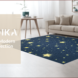 Ultra Soft Area Rug, Non Slip, Stain Resistant, Washable Area Rugs for Living Room, Bedroom, Star Pattern Baby Nursery Rectangular Carpet(Blue)