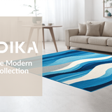 Ultra Soft Area Rug, Non Slip, Stain Resistant, Washable Area Rugs for Living Room, Bedroom, Serene Coastal Abstract Design(Blue)