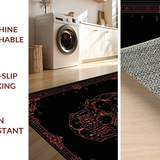 Ultra Soft Area Rug, Non Slip, Stain Resistant, Washable Area Rugs for Living Room, Bedroom, Mysterious Grunge Skull Pattern(Black)