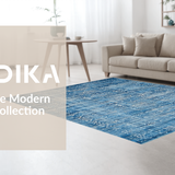 Ultra Soft Area Rug, Non Slip, Stain Resistant, Washable Area Rugs for Living Room, Bedroom, Chic Bow Accent Rug with Soft Blue Tones and Elegant Curved Lines Design(Blue)