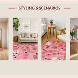 Ultra Soft Area Rug, Non Slip, Stain Resistant, Washable Area Rugs for Living Room, Bedroom, Vibrant Playful Leopard Motif(Pink)
