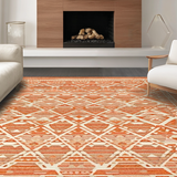 Ultra Soft Area Rug, Non Slip, Stain Resistant, Washable Area Rugs for Living Room, Bedroom, Stylish Pastel Floral Accents(Orange)