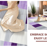Ultra Soft Area Rug, Non Slip, Stain Resistant, Washable Area Rugs for Living Room, Bedroom, Playful Colorful Symmetrical Motif(Purple)