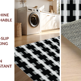 Ultra Soft Area Rug, Non Slip, Stain Resistant, Washable Area Rugs for Living Room, Bedroom, Luxurious Minimalist Geometric Rug(Black)