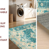 Distressed Aqua Geometric Elegance(Blue)