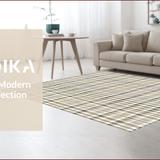 Ultra Soft Area Rug, Non Slip, Stain Resistant, Washable Area Rugs for Living Room, Bedroom, Elegant Neutral Toned Lattice(Beige)
