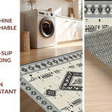 Ultra Soft Area Rug, Non Slip, Stain Resistant, Washable Area Rugs for Living Room, Bedroom, Contemporary Neutral Lattice Aesthetic(White)