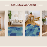 Ultra Soft Area Rug, Non Slip, Stain Resistant, Washable Area Rugs for Living Room, Bedroom, Vintage Tibetan Tiger(Blue)
