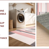 Ultra Soft Area Rug, Non Slip, Stain Resistant, Washable Area Rugs for Living Room, Bedroom, Chic Blush Geometric Elegance(Gray)