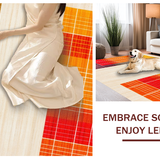 Ultra Soft Area Rug, Non Slip, Stain Resistant, Washable Area Rugs for Living Room, Bedroom, Playful Geometric Color Burst Design(Orange)