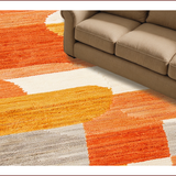 Ultra Soft Area Rug, Non Slip, Stain Resistant, Washable Area Rugs for Living Room, Bedroom, Abstract Half Moon Boho Bedroom Non Slip Rug(Orange)