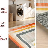 Ultra Soft Area Rug, Non Slip, Stain Resistant, Washable Area Rugs for Living Room, Bedroom, Elegant Earthy Toned Tufting(Orange)
