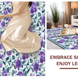 Ultra Soft Area Rug, Non Slip, Stain Resistant, Washable Area Rugs for Living Room, Bedroom, Chic Floral Medallion Aesthetic(Purple)