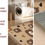 Ultra Soft Area Rug, Non Slip, Stain Resistant, Washable Area Rugs for Living Room, Bedroom, Whimsical Animal Print Aesthetic(Beige)