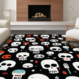 Ultra Soft Area Rug, Non Slip, Stain Resistant, Washable Area Rugs for Living Room, Bedroom, Contemporary Dark Humor Design(Black)