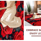 Ultra Soft Area Rug, Non Slip, Stain Resistant, Washable Area Rugs for Living Room, Bedroom, Vibrant Shaggy Floral Elegance(Red)