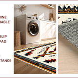 Ultra Soft Area Rug, Non Slip, Stain Resistant, Washable Area Rugs for Living Room, Bedroom, Farmhouse Tribal Low Pile Living Room Carpet(Beige)