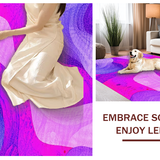 Ultra Soft Area Rug, Non Slip, Stain Resistant, Washable Area Rugs for Living Room, Bedroom, Lively Pastel Shag Design(Purple)