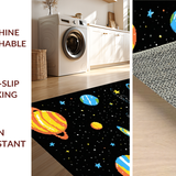 Ultra Soft Area Rug, Non Slip, Stain Resistant, Washable Area Rugs for Living Room, Bedroom, Celestial Whimsical Galaxy Scene(Orange)
