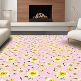 Ultra Soft Area Rug, Non Slip, Stain Resistant, Washable Area Rugs for Living Room, Bedroom, Delicate Floral Modern Aesthetic(Pink)