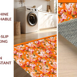 Ultra Soft Area Rug, Non Slip, Stain Resistant, Washable Area Rugs for Living Room, Bedroom, Dynamic Multicolor Geometric Style(Orange)