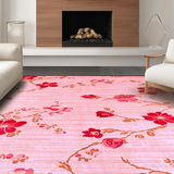 Ultra Soft Area Rug, Non Slip, Stain Resistant, Washable Area Rugs for Living Room, Bedroom, Radiant Cheerful Flower Pattern(Pink)