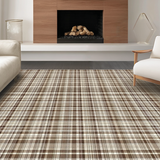 Ultra Soft Area Rug, Non Slip, Stain Resistant, Washable Area Rugs for Living Room, Bedroom, Sophisticated Vintage Checkered Appeal(Brown)