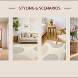 Ultra Soft Area Rug, Non Slip, Stain Resistant, Washable Area Rugs for Living Room, Bedroom, Modern Ivory Handmade Wool Living Room(Beige) - ODIKA
