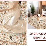 Ultra Soft Area Rug, Non Slip, Stain Resistant, Washable Area Rugs for Living Room, Bedroom, Sophisticated Neutral Botanical Print(Beige)