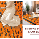 Ultra Soft Area Rug, Non Slip, Stain Resistant, Washable Area Rugs for Living Room, Bedroom, Trendy Kids Room Funky Artwork(Orange)
