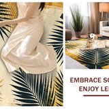 Ultra Soft Area Rug, Non Slip, Stain Resistant, Washable Area Rugs for Living Room, Bedroom, Sophisticated Linear Striped Design(Gold)