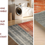Ultra Soft Area Rug, Non Slip, Stain Resistant, Washable Area Rugs for Living Room, Bedroom, Soft Ombre Gradient Rug Rustic Multi-Hue Distressed Abstract Patterns(Orange)