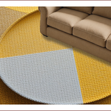 Ultra Soft Area Rug, Non Slip, Stain Resistant, Washable Area Rugs for Living Room, Bedroom, Gold Round Geometric Living Room Non-Slip Rug(Yellow)