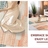 Ultra Soft Area Rug, Non Slip, Stain Resistant, Washable Area Rugs for Living Room, Bedroom, Artful Salmon and Beige Fusion(Orange)