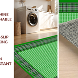 Ultra Soft Area Rug, Non Slip, Stain Resistant, Washable Area Rugs for Living Room, Bedroom, Sleek Minimalist Green Geometry(Green)
