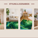 Ultra Soft Area Rug, Non Slip, Stain Resistant, Washable Area Rugs for Living Room, Bedroom, Vibrant Nature-Inspired Shag Elements(Green)