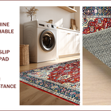 Ultra Soft Area Rug, Non Slip, Stain Resistant, Washable Area Rugs for Living Room, Bedroom, Rustic Vibrant Floral Arrangement(Red)