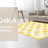 Ultra Soft Area Rug, Non Slip, Stain Resistant, Washable Area Rugs for Living Room, Bedroom, Vibrant Flower Design with Rustic Appeal(Yellow)
