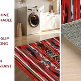 Ultra Soft Area Rug, Non Slip, Stain Resistant, Washable Area Rugs for Living Room, Bedroom, Rustic Textured Falsa Pattern(Red)