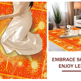 Ultra Soft Area Rug, Non Slip, Stain Resistant, Washable Area Rugs for Living Room, Bedroom, Vibrant Sunburst Abstract Design(Orange)