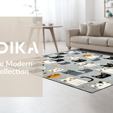 Ultra Soft Area Rug, Non Slip, Stain Resistant, Washable Area Rugs for Living Room, Bedroom, Vivid Unique Animal Art Design(Gray)
