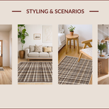 Ultra Soft Area Rug, Non Slip, Stain Resistant, Washable Area Rugs for Living Room, Bedroom, Farmhouse Woven Primitive(Beige)