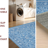 Ultra Soft Area Rug, Non Slip, Stain Resistant, Washable Area Rugs for Living Room, Bedroom, Cute Preppy Room Decor(Blue)