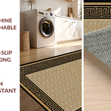 Ultra Soft Area Rug, Non Slip, Stain Resistant, Washable Area Rugs for Living Room, Bedroom, Elegant Classic Lattice Pattern(Gold)